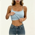 thumbnail image 2 of XFeng Women Adjustable Spaghetti Strap Ribbed Tank Top, Scoop Neck Slim Camisole, 2 of 7