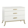 thumbnail image 4 of Ameriwood Home Clementine Small 3-Drawer Dresser with Oval Handles, White & Gold, 4 of 12