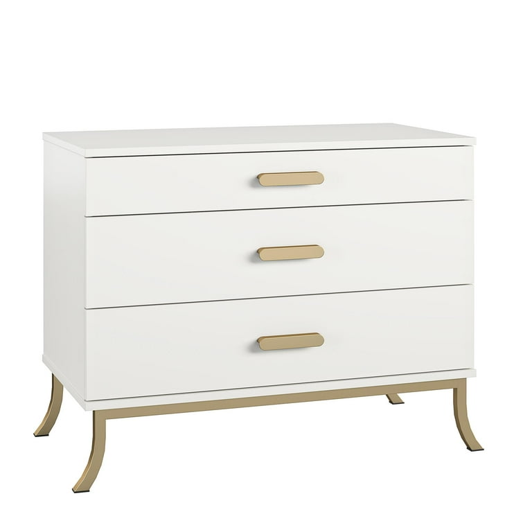 small white dresser with gold hardware Amazon.com: CARPETNAL White Dresser for Bedroom, 7 Drawer Dresser with Wide  Drawers and Gold Metal Handles, 55" White and Gold Dressers TV Stand,  Modern Dressers & Chests of Drawers for Hallyway, Entryway :