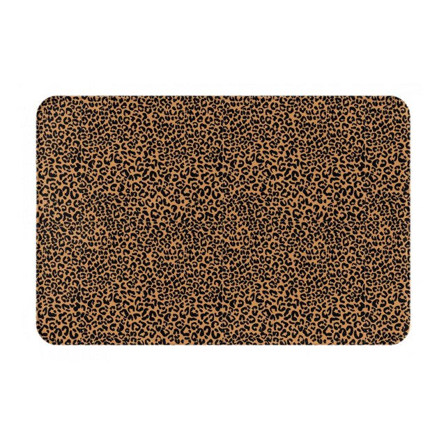 Balery Leopard Felpudo de franela, resistente a las manchas y a la decoloración, para uso interior y exterior, fácil de limpiar, 40 x 60 cm