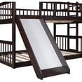 thumbnail image 5 of Churanty Full over Full over Full Triple Bunk Bed for Kids with Slide, Espresso, 5 of 10