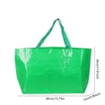 thumbnail image 2 of Feledorashia Reusable Grocery Shopping Bag, Heavy Duty Tote Bag, Large Plastic Woven Storage Bag for Beach Travel Moving Laundry, Waterproof Washable Durable Material with Reinforced Handles, 2 of 6