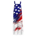 thumbnail image 6 of JULMCOMO 4th of July Jumpsuits for Women Independence Day Cotton Linen Patriotic Long Pants American Flag Sleeveless Wide Leg 1776 Overalls with Pockets Dark Blue XL, 6 of 6