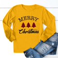 thumbnail image 3 of Camisas Navideñas Para Mujer Tops de Manga Larga Blusa de Cuello Redondo Con Estampado de Letras de Árbol de Navidad Para Mujer Odeerbi  ODB208440, 3 of 6