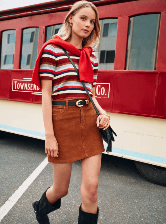 Scenario Women's Stripe Sweater with Short Sleeves, Sizes XS-XXXL