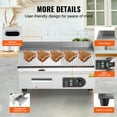 thumbnail image 5 of KFFKFF Electric Griddle, 22" 1600W Tabletop Semi-Flat Top Grill, 122℉-572℉ Stainless Steel Griddle Grill with 2 Shovels and 2 Brushes for Domestic, 5 of 9