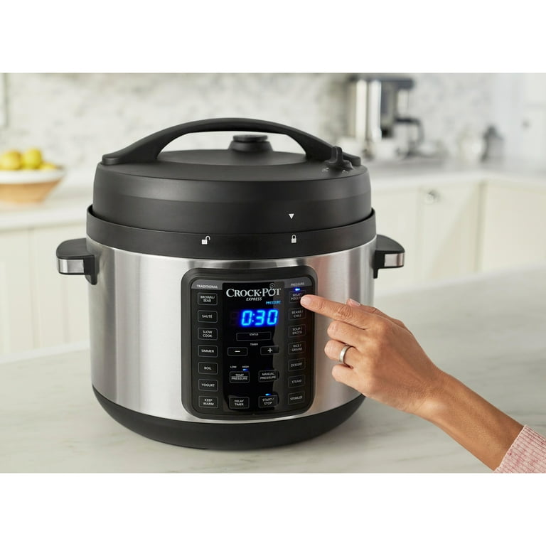 Crock-Pot 10-Qt. Express Crock Pressure Cooker with Easy Release Steam  Dial, Stainless Steel 