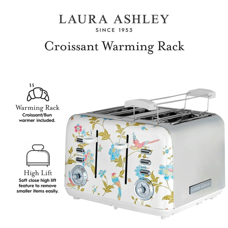 Free Shipping! Laura Ashley 4-Slice Toaster, Elveden White
