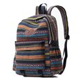 thumbnail image 1 of Tonnylam Mochila escolar a rayas de colores de moda Mochila de estilo étnico simple para hombres y mujeres jóvenes que viajan, van de compras e van a clase, 1 of 6