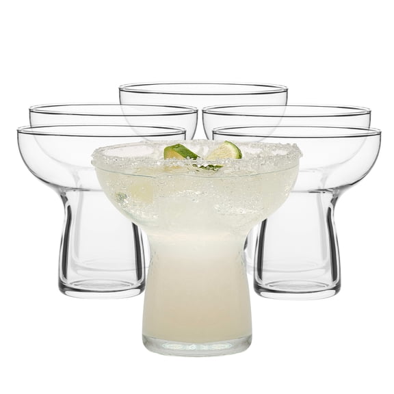 Libbey Stemless Margarita Glasses Set of 6, 10.25 ounces Classic Lightweight Margarita Cups, Fancy Glassware Set for Celebrations
