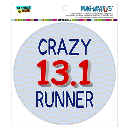 Crazy 13.1 Runner Marathon - Circle MAG-NEATO'S(TM) Car/Refrigerator (Best Energy Gels For Marathon Runners)