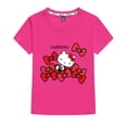 thumbnail image 3 of Ropa infantil de Hello Kitty, camiseta informal de verano a la moda de manga corta con estampado de dibujos animados para niña, camiseta transpirable de algodón puro para niño, nueva, 3 of 5