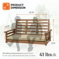 thumbnail image 2 of Jack Post Corp 4 Foot Cushioned Indonesian Hardwood Swing w/ Chains, Brown, 2 of 10