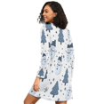thumbnail image 2 of FORMRS Womens Long Sleeve Nightgowns Crew Neck Sleep Shirt Soft Pajamas Sizes S-3XL, Blue Cute Snowmen, 2 of 8