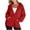 Red, variant on Women's Loose Fitting Shirts New Womens Oversized Half Zip Hoodies Long Sleeve Casual Sweatshirts Loose Fall Pullover Tops with Pockets Black M