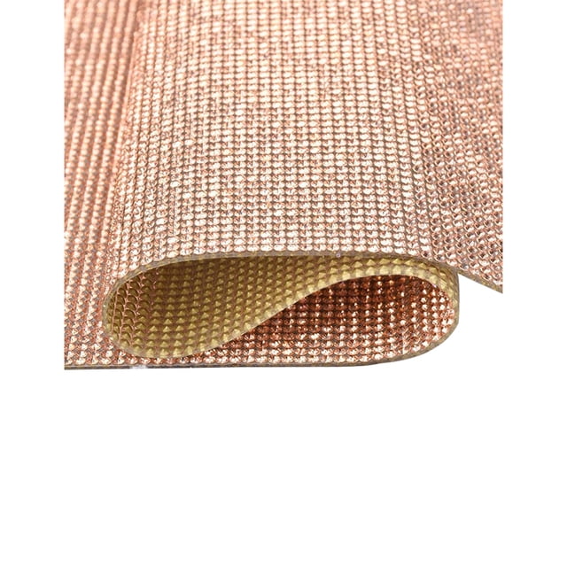 Langgg Crystal Rhinestone Ribbon Clothing Accessories Sticker Convenient Using Present Decoration Sheet with Shine Appearance Exquisite champagne 6 double side tape