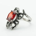 thumbnail image 5 of PAMTIER Unisex Stainless Steel Vintage Creative Personality Hollow Oval Cut Scorpion Claw Red Gemstone Punk Knight Ring Gothic Hip Hop Style Size 9, 5 of 6