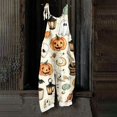 thumbnail image 7 of Halloween Jumpsuits for Women, One Piece Sleeveless Pumpkin Print Rompers Pants, Adjustable Strap Baggy Overalls, Wide Leg Jumpsuit Baggy Harem Pants, Summer Fall Outfits, Beige L, 7 of 7