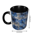 thumbnail image 3 of Cobalt Blue Flowers Coffee Mug Fun Custom Ceramic Mugs 11oz Black, 3 of 5