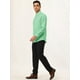 thumbnail image 4 of Camisa de vestir para hombre, manga larga, clásica, color sólido, ajustada, con botones Verde L, 4 of 6