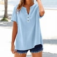 thumbnail image 2 of T-Shirts Femmes Lot Mode Décontractée Col en V Manches Courtes Haut T-Shirt - Hontri, 2 of 5