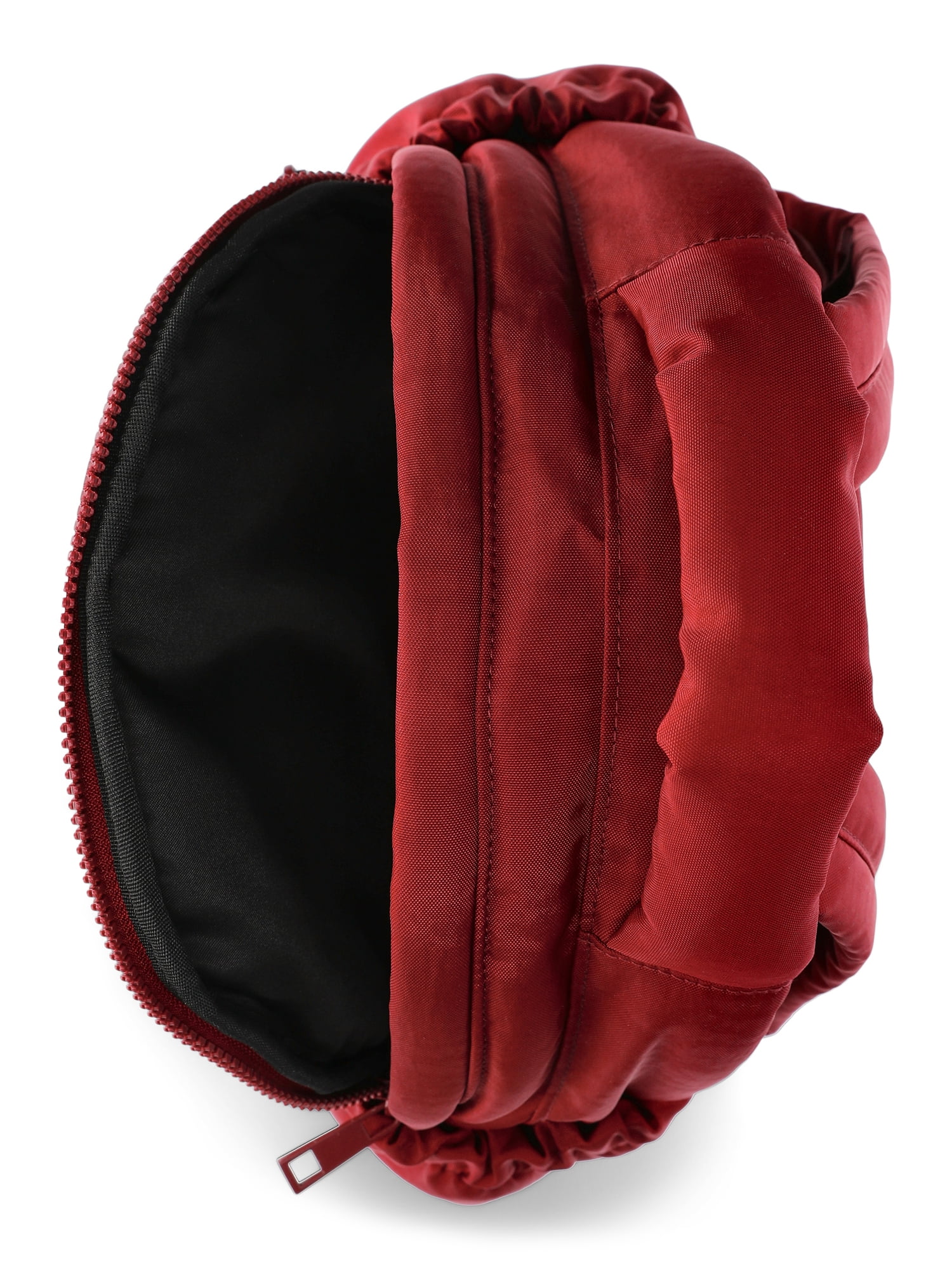 No Boundaries Women’s Hands Free Puffy Mini Backpack, Sparkling Merlot