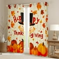 thumbnail image 2 of Manfei Rustic Farmhouse Turkey Black Out Curtains,Western Thanksgiving Day Curtains Pack of 2 (42x63 Each),Autumn Fall Pumpkin Maples Bedroom Curtains For Adults,Ultra Soft Home Decor, 2 of 6