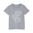 thumbnail image 2 of Spazoro Kids Girls T-Shirts Tee, Basic Love Printed Short Sleeve Summer Crew Neck Casual Tops for Child Girls Gray Size 4 T, 2 of 4