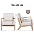 thumbnail image 4 of PORKISS Accent Chair Mid Century Modern Arm Chair with Wood Frame and Pillow, Corduroy Reading Armchair for Bedroom Living Room Office, Beige + Nature, 4 of 10