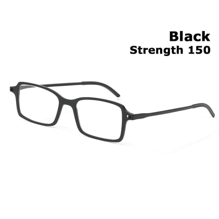 Fashion Elegant Portable Comfortable Eye Protection Ultra Thin Frame Anti-Blue Light Eyeglasses Reading Glasses BLACK STRENGTH 150
