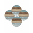 thumbnail image 7 of 15 Inch Round Placemats Set of 4, Blue Brown Non Slip Heat Insulation PP Table Mats, Farmhouse Rustic Wooden Plank Board Washable Place Mats for Kitchen Dining Party Table Decor, 7 of 7