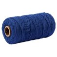 thumbnail image 2 of Bewildely 1 rollo de cuerda de algodón hecha a mano, 3mm de diámetro, cuerdas artesanales tejidas de un solo Color, 100m Artesanía Azul Bewildely HA5320-15B, 2 of 6