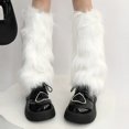 thumbnail image 4 of Women's Faux Furs Leg Warmers Fuzzy Leg Warmers Soft Boot Cuffs Cover, 4 of 11
