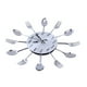thumbnail image 3 of Reloj de pared ANGGREK cocina plateado diseño moderno con utensilios, 3 of 7
