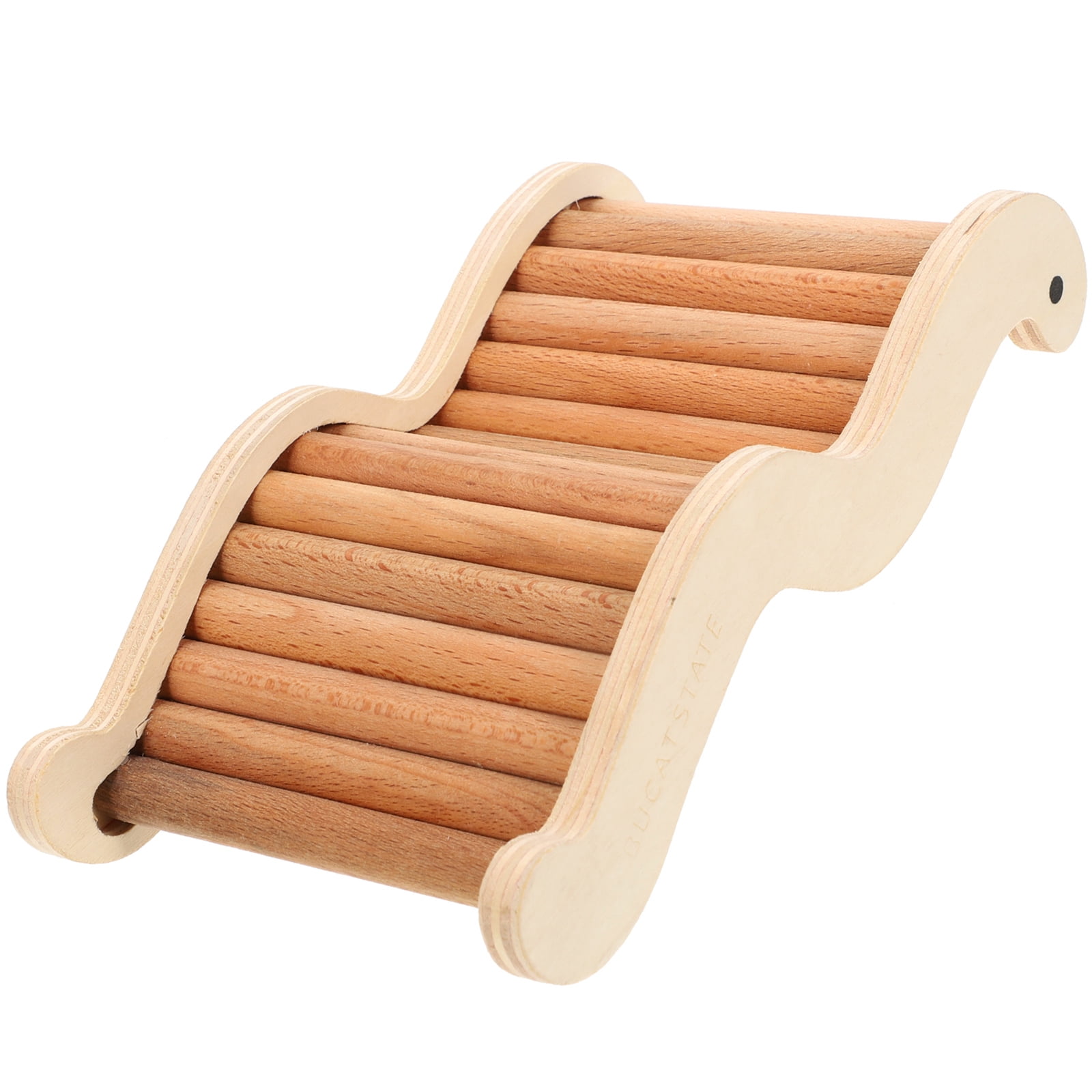 NICERIO Wooden Hamster Climbing Ladder Safe Wear Resistant Multi Purpose Cage Decoration