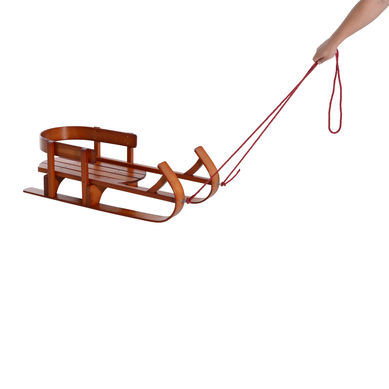 Snow Sled Children Wooden Sledge Ski Sliding Snowmobile Baby Sleigh