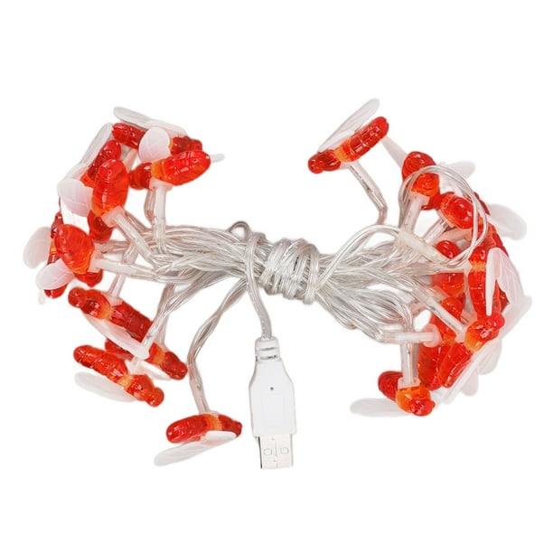 Cadena de luces solares con forma de abeja, 20 luces LED de hadas con forma de abeja, resistentes al agua, cálidas, para decoración de jardín, Navidad, 3 metros/9,8 pies