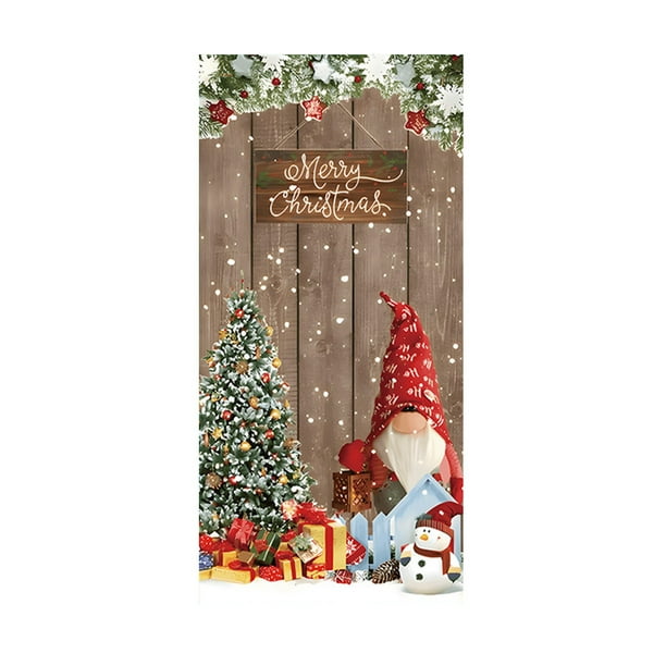 Decoraciones de Navidad Marco de Puerta de Navidad de Interior Festival de Decoración Escena Pegatina de Puerta Paño Colgante Decoraciones de Navidad de Interior