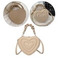 thumbnail image 1 of Bolso cruzado con forma de corazón, elegante bolso de Color puro, bolso de hombro ajustable encantador, bolso de mensajero para niñas, regalo para muj Caqui, 1 of 8