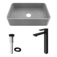 thumbnail image 3 of VIGO Concreto Stone 20 in. Rectangular Vessel Bathroom Sink in Gray with Norfolk Faucet and Pop-Up Drain in Matte Black, 3 of 10