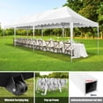thumbnail image 5 of SANOPY 10' x 30' Heavy Duty Pop up Canopy Party Tent with 8 Removable Sidewalls, Wave Eave Outdoor Waterproof Patio Gazebo Tent with Carry Bag, Backyards Camping Picnics, White, 5 of 11