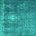 thumbnail image 1 of Ahgly Company Indoor Square Persian Turquoise Blue Bohemian Area Rugs, 3' Square, 1 of 4