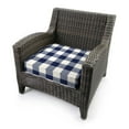 thumbnail image 2 of Jordan Manufacturing 22.5" x 22.5" Navy Buffalo Check Square Outdoor Deep Seat Cushion with Ties and Welt, 2 of 11
