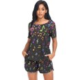 thumbnail image 4 of Womens Pajama Sets Short Sleeve Sleepwear with Pockets,Music Notes, 4 of 5