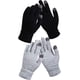 thumbnail image 1 of 2 pares de guantes de invierno para pantalla táctil para mujer, guantes de punto con forro polar cálido, guantes de invierno con puños elásticos para enviar mensajes de texto (negro+gris), 1 of 5