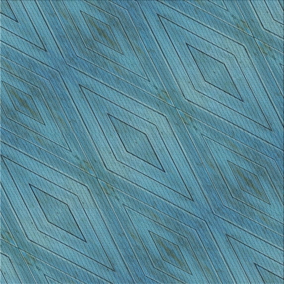 Ahgly Company Indoor Square Patterned Teal Green Novelty Area Rugs, 5' Square