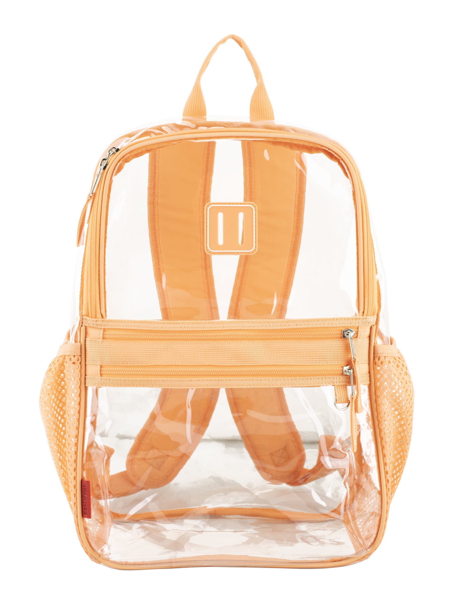Eastsport Clara Clear Backpack Bundle w/ Zipper Pouch, Cantaloupe