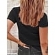 thumbnail image 2 of Camiseta estampada con flecha de Cupido y corazón para mujer. Cuello redondo negro, manga corta, informal. Ligera y transpirable. Perfecta para primavera, verano y otoño. Moderna. Estampada., 2 of 6