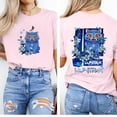 thumbnail image 3 of Pop cazadora para niña Demon Hunters Boys Girls Fashion Round-Neck Group Panels T Shirt （Pink）, 3 of 3