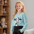 thumbnail image 4 of DISNIMO Cow Daisy Print Girls Crop Tops Long Sleeve Pullover Soft Casual Pullover Sweatshirts Loose Fit Cropped Sweatshirt for Teens Youth, 4 of 7
